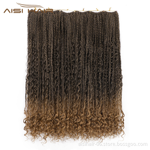 Aisi Hair Goddess Faux Locs Crochet Braids Hair Extensions Synthetic Curly End Faux Locks Braids Hairpieces For Black Women